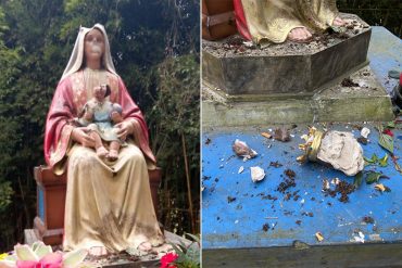 Vandalizaron imagen de la virgen de Coromoto en Caracas: le partieron la cara y parte de la corona (+Imágenes)