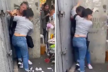 Captan el momento en que una mujer intentó robar a otra en La Hoyada de Caracas (+Video)