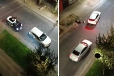 Venezolana se subió al techo de su vehículo en Chile para evitar que delincuentes se lo robaran, pero le ocurrió algo inesperado (+Video)