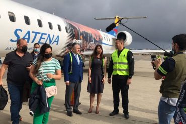 Llegó a Maiquetía el vuelo inaugural de la aerolínea colombiana Satena en la ruta Bogotá-Caracas (+Videos y fotos)