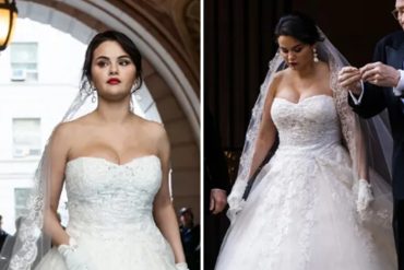 Selena Gómez causó impacto al aparecer vestida de novia en las calles de Nueva York (+La razón +Fotos)