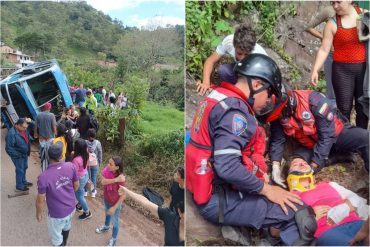 Nueve lesionados por el volcamiento de un autobús en Táchira: los pasajeros regresaban de un encuentro religioso y la unidad sufrió un desperfecto