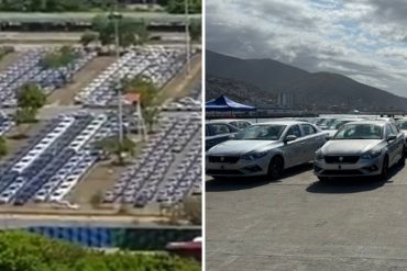 Llevando sol y agua: cientos de vehículos iraníes tienen semanas estacionados en el aeropuerto de Maiquetía y este podría ser el motivo (+Video)