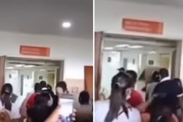 Familiares de parturienta en hospital de Bolívar rompieron la puerta de la sala de partos para denunciar su muerte (+Video)