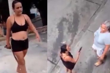 Pasó en Vargas: Mujer le cayó a correazos a una señora de la tercera edad en medio de una discusión (+Video)