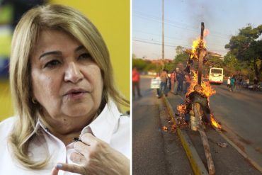 En una urbanización de Guarenas el “Judas” que quemaron fue un monigote alusivo a la ministra de Educación (+Fotos +Videos)