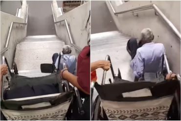 “Y eso que subieron el pasaje del metro”: Abuelo con discapacidad tuvo que arrastrarse para llegar al andén en la estación Capitolio por falta de escaleras mecánicas (+Video)