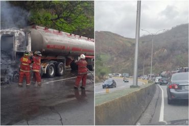 Se incendió una gandola cargada de combustible en la autopista GMA, sentido a Caracas (+Foto) (+Videos)