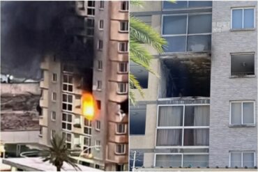 Dos heridos tras incendio en un apartamento de edificio en Margarita (+Videos)