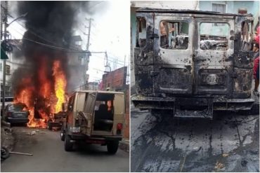Se incendiaron varios vehículos y parte del cableado eléctrico en el Barrio Unión de Petare este #23May (+Videos)