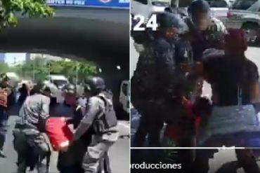 Graban momento en el que la PNB intentó detener a dirigente sindical que protestaba en las adyacencias de la UCV por salarios (+Video)