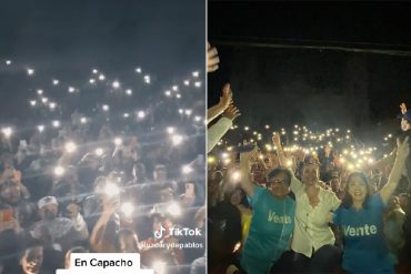 Cortaron la electricidad durante visita de María Corina Machado a sector de Táchira y vecinos iluminaron el lugar con sus teléfonos (+Video)