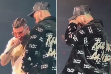 Anuel lloró en pleno concierto cuando Farruko le oró y le habló de Dios: “El único que puede juzgar está allá arriba” (+Video)