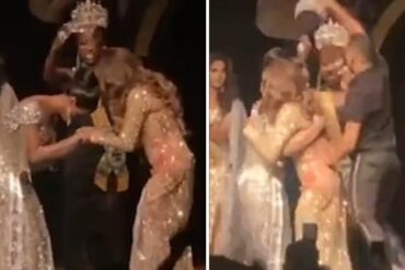 Escándalo en el Miss Gay Brasil: hombre subió al escenario y rompió la corona de la ganadora porque derrotó a su pareja (+Video)