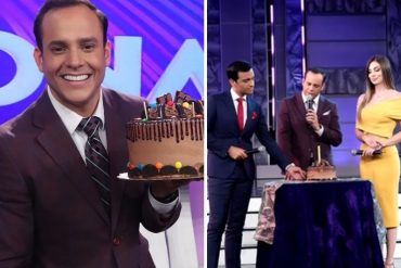 “Ya ni el presupuesto da para eso”: critican a Venevisión por la “tortica” con la que celebró el cumpleaños de un animador de Sábado Sensacional (+Video)