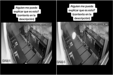 Joven compartió la supuesta presencia fantasmal que captó una cámara de seguridad en la cocina de su trabajo (+Video)