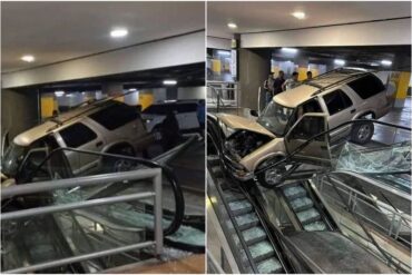 Carro se estrelló contra las escaleras mecánicas del centro comercial Sambil de Chacao (+Imágenes)