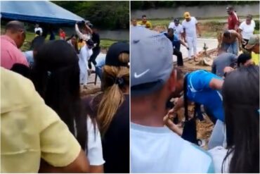 Colapsó el terreno en el cementerio de Carúpano durante un entierro y dejó 7 heridos: familiares casi fueron “tragados” por el hueco (+Video)