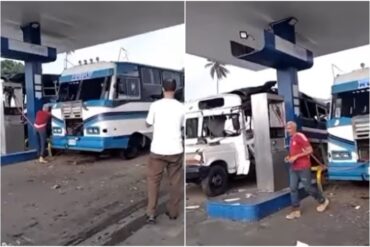 Un autobús explotó mientras surtía combustible en una estación de servicio de Barquisimeto (+Video)