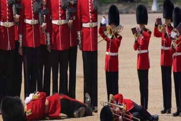 Al menos tres miembros de la guardia real inglesa sufrieron desmayos por el calor durante un desfile militar (+Video)