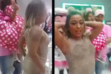 Dejó poco a la imaginación: critican a una mujer en redes por “perrear” con un vestido con transparencia en la fiesta de su pequeña hija (+Video)