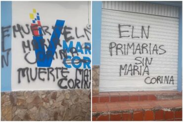 Partido de María Corina Machado denunció la vandalización de la fachada de una sede en Táchira: serían amenazas del Ejército de Liberación Nacional