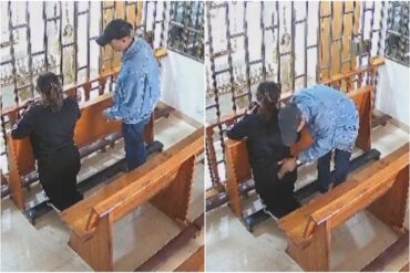 A punta de cuchillo: un ladrón robó a dos mujeres mayores que oraban dentro de una iglesia (+Video)