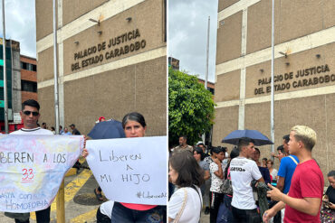 “No más homofobia del Estado”: activistas LGBTIQ+ protestaron ante tribunales de Carabobo por la detención 33 hombres (+Fotos y videos)