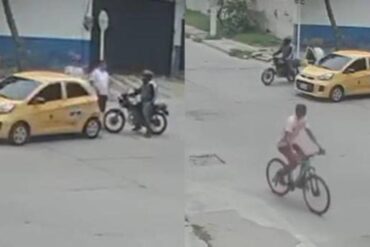 Motorizado fingió accidente para robar a pasajera de taxi que retiró más de $8.000 del banco (+Video)