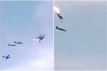 El dramático choque en el aire de dos aviones militares colombianos durante entrenamiento (+Video)