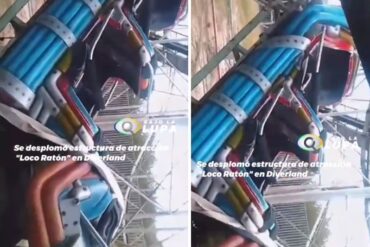 Así colapsó una de las atracciones del parque Diverland en Margarita (+Video)