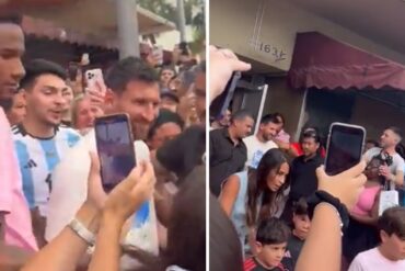 Messi causó furor al ser visto de compras con su familia en una tienda Adidas en Miami (+Video)