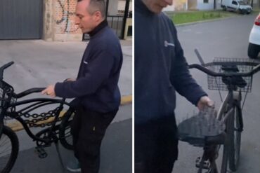 “No domina el mundo porque no quiere”: el ingenioso sistema ‘antirrobo’ que instaló un hombre en una bicicleta y se hizo viral