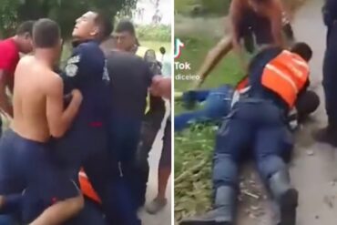 Se armó trifulca en Mérida entre funcionarios de la PNB y un grupo de ciudadanos (+Video)