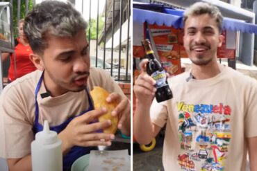 “La comida más barata y abundante”: Así reaccionó YouTuber de Costa Rica al probar la comida callejera venezolana (+Videos)