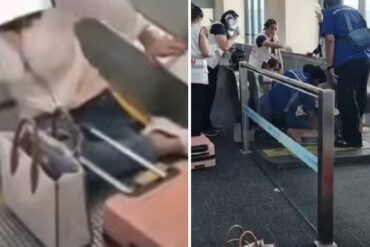 La tragedia de una mujer en el aeropuerto: tuvieron que amputarle la pierna porque se le atoró en la banda móvil (+Video)