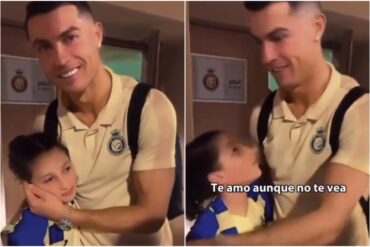 “Te amo aunque no te vea”: El conmovedor encuentro entre Cristiano Ronaldo y una pequeña fanática con discapacidad visual (+Video)