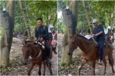 Se viraliza video de migrantes chinos cruzando la selva del Darién a caballo