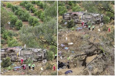 Aumentó a 25 el número de muertos por la caída de un autobús por un barranco en Perú mientras que la cifra de heridos alcanzó los 34, incluidos venezolanos