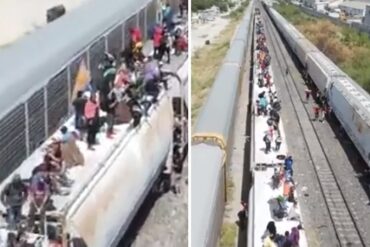 Nuevo video revela el gran número de migrantes que se suben a techos de trenes de carga para llegar a EE.UU.
