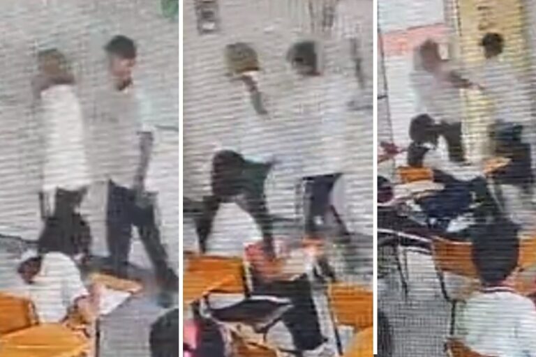 El Impactante Momento En El Que Un Estudiante De A Os Apu Al A Su Maestra En Pleno Sal N De