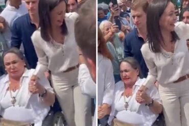 María Corina Machado llevó a su madre en silla de ruedas a votar en la primaria (+Video)