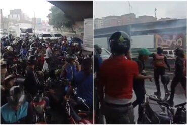 Reportan que policía lanzó bombas lacrimógenas para que  motorizados despejaran vías en Caracas (causan colas al resguardarse bajo puentes de las lluvias) (+Video)