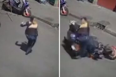 El impactante momento en el que una policía se juega la vida para detener a sospechosos de robarse una moto (+Video)