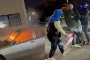 Migrantes venezolanos le salvaron la vida a un adulto mayor en Nueva York cuyo carro se incendió (+Video)