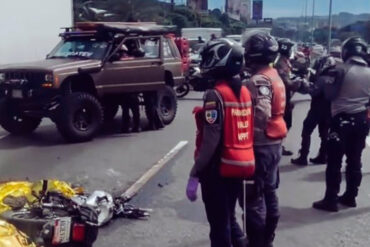 Dos motorizados murieron en fuerte accidente en el Distribuidor Altamira de la autopista Francisco Fajardo de Caracas (+Video)