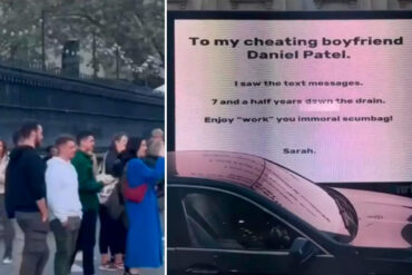 “Para mi novio infiel”: Joven londinense expuso los “cachos” de su pareja en un cartel publicitario gigante y toda la ciudad se enteró