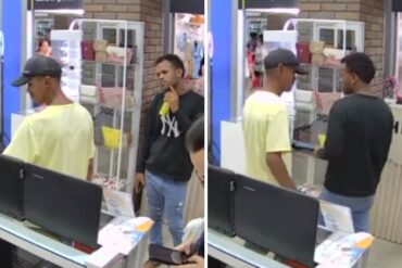 Dos sujetos robaron una laptop que estaba en exhibición en un establecimiento en Maracaibo y todo quedó grabado (+Video)