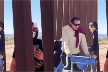 Coyote trató de cortar el muro fronterizo entre México y EEUU y hasta habló con una reportera (+Video)