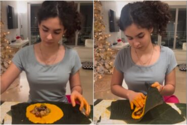 “Estoy feliz de que aprenda una tradición tan querida”: Scarlet Ortiz mostró cómo su hija de 13 años la ayuda a preparar hallacas (+Video)